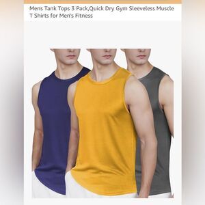 Mens Tank Tops 3 Pack,Quick Dry Gym Sleeveless Muscle T Shirts for Men's Fitness